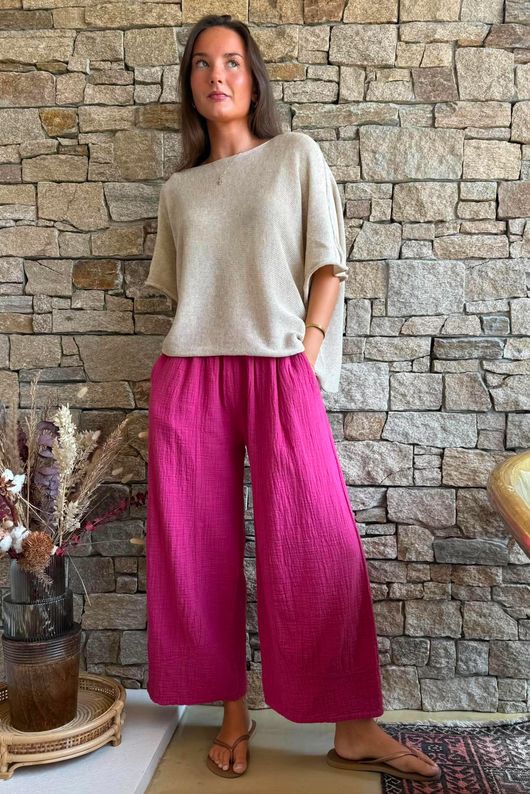 Santos Cushion Cotton Quirky Pant Raspberry?